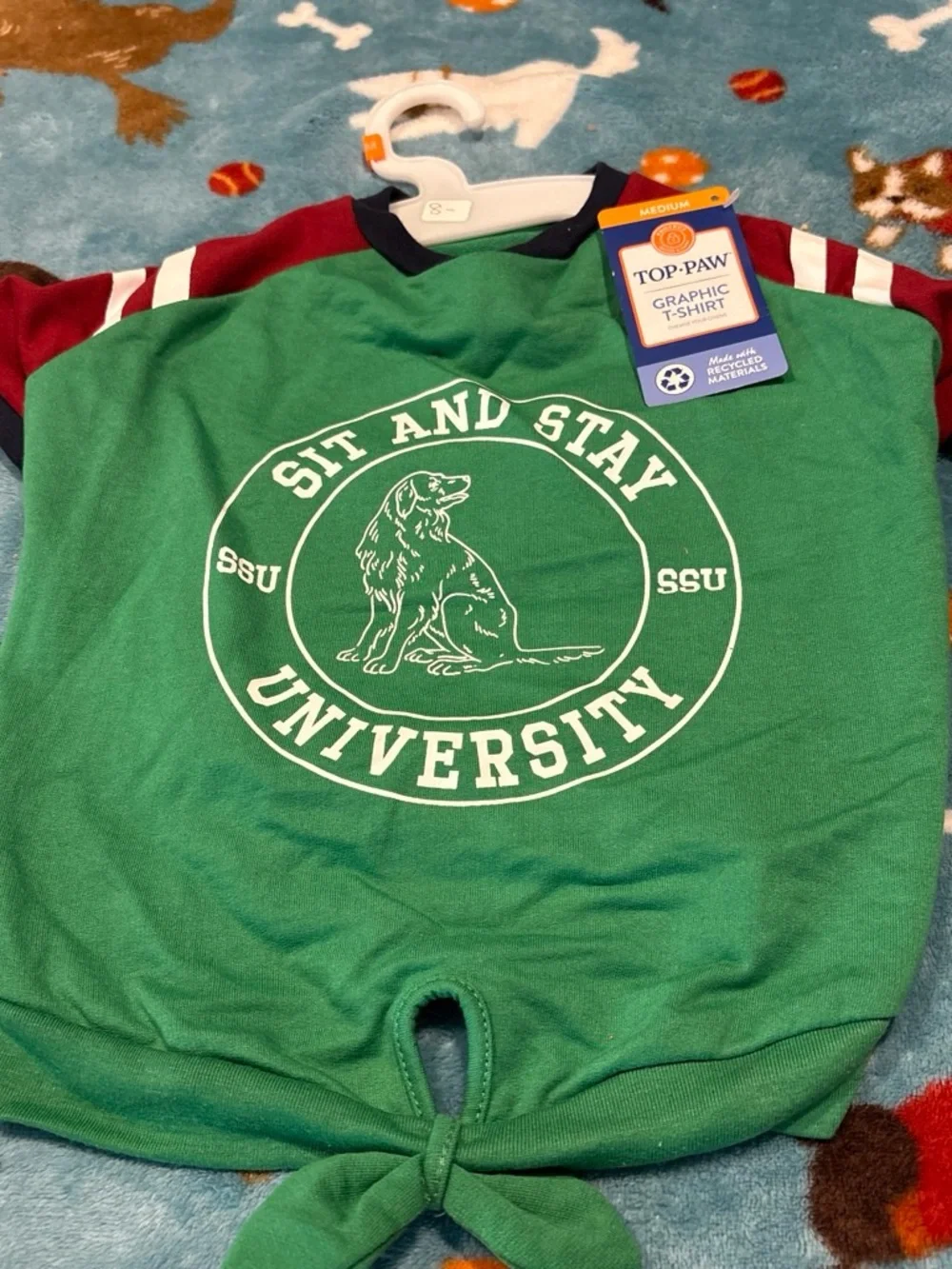 Top Paw green and burgundy 